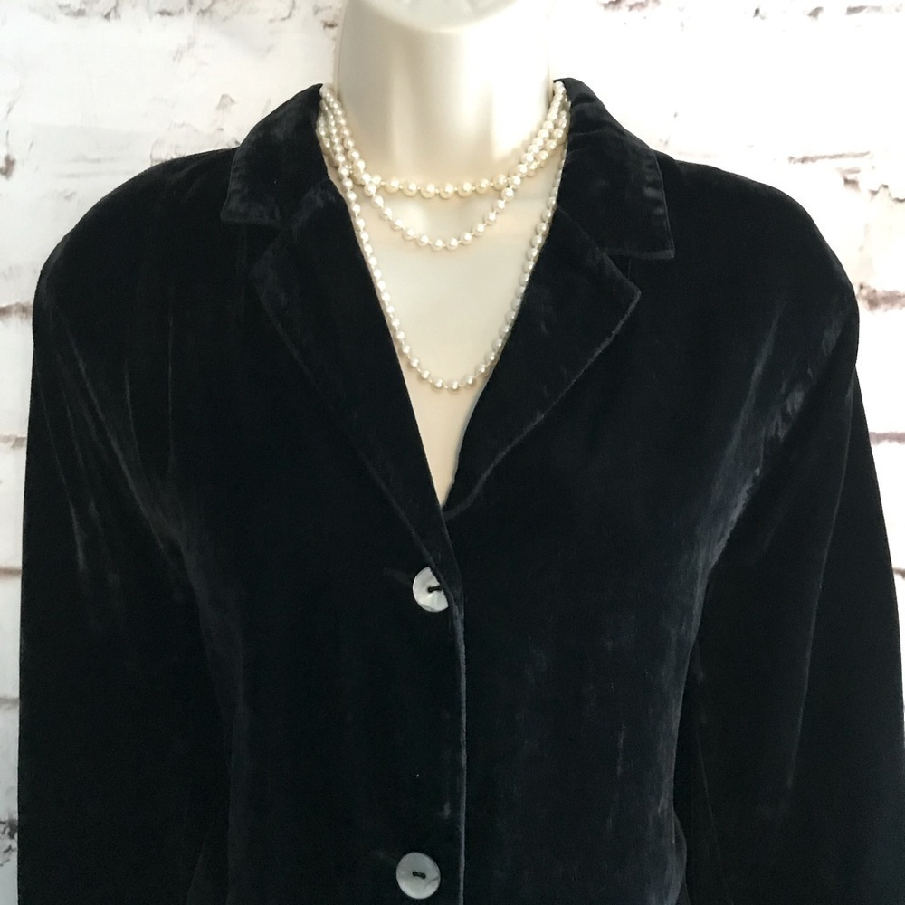 JOHN PAUL RICHARD M Uniform Vintage Black Velvet Blazer Jacket Size Medium - Picture 3 of 16
